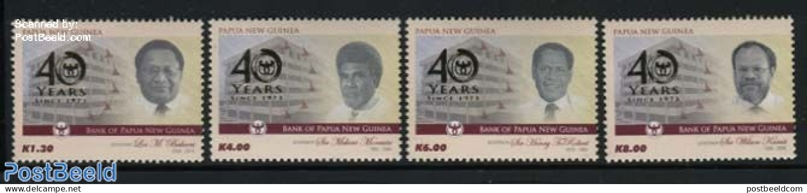 Papua New Guinea 2014 40 Years Bank Of Papua New Guinea 4v, Mint NH, Various - Banking And Insurance - Papouasie-Nouvelle-Guinée