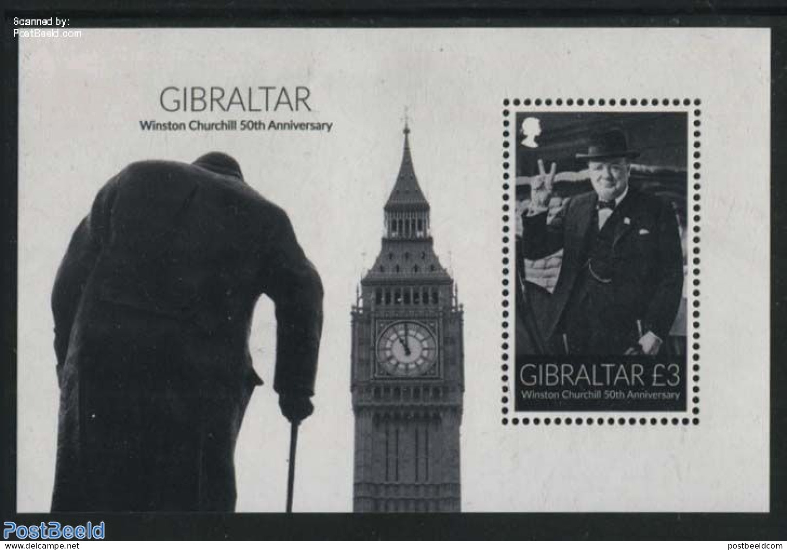 Gibraltar 2015 Winston Churchill S/s, Mint NH, History - Churchill - Art - Sculpture - Sir Winston Churchill