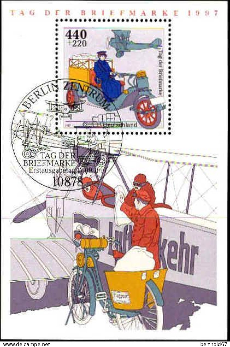 RFA Bloc Obl Yv:40 Mi:41 Tag Der Briefmarke (TB Cachet à Date) Fdc 17-9-1997 - 1991-2000