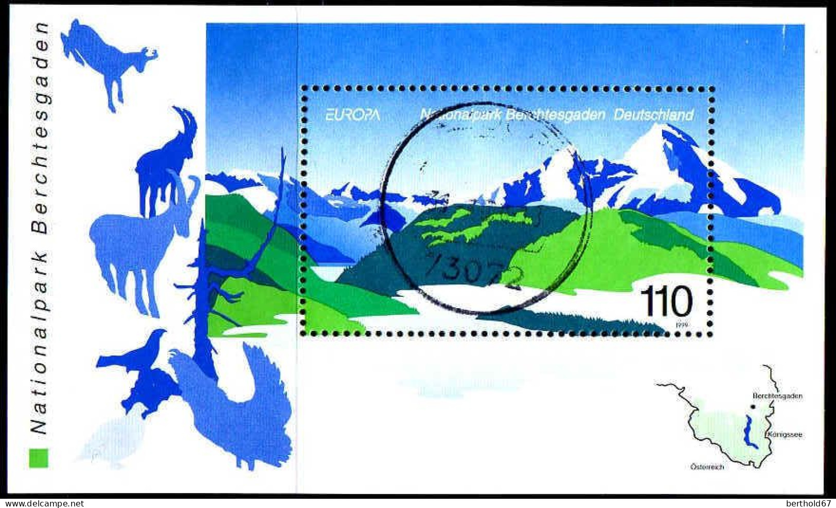 RFA Bloc Obl Yv:46 Mi:47 Europa Nationalpark Berchtesgaden (cachet Rond) - 1991-2000