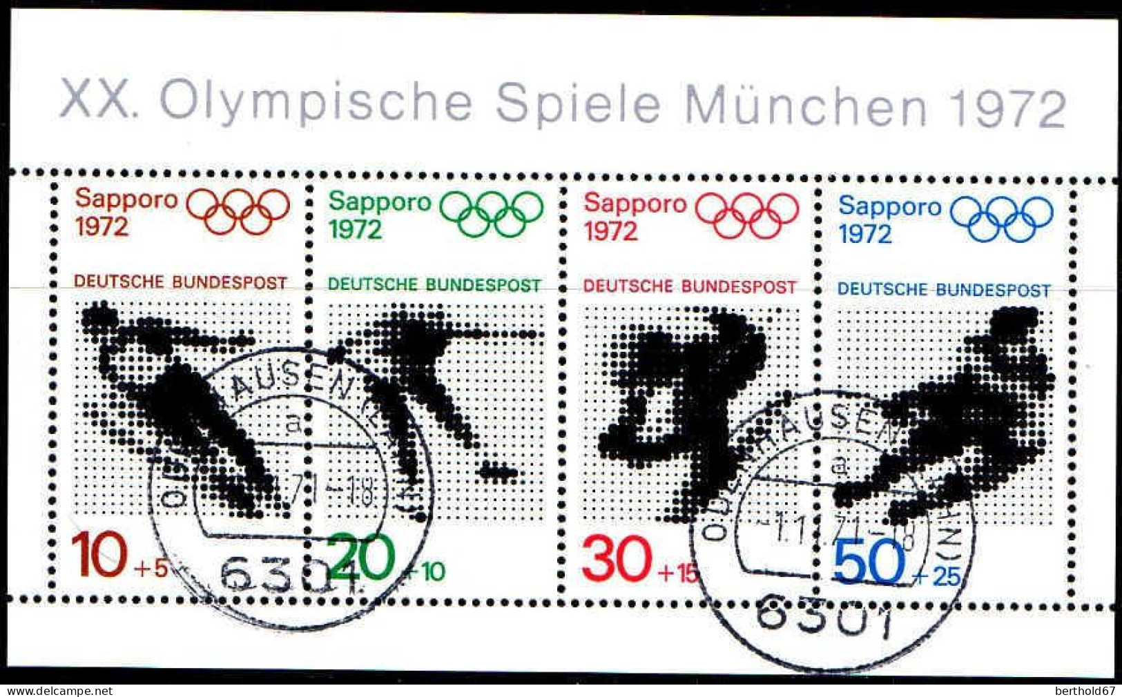 RFA Bloc Obl Yv: 5 Mi:6 20.Olympische Spiele München 1972 (TB Cachet à Date) - 1959-1980