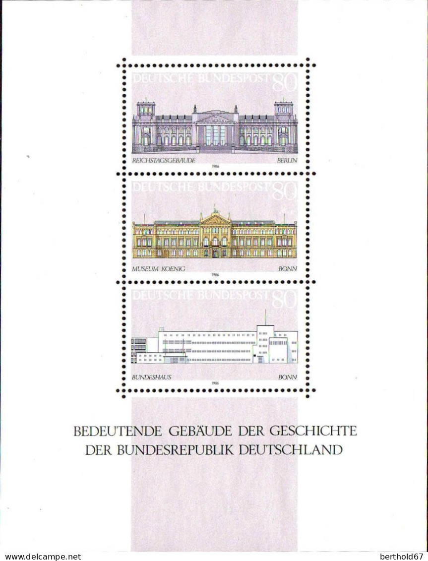 RFA Bloc N** Yv:19 Mi:20 Bedeutende Gebäude Der Geschichte Der BRD - 1981-1990