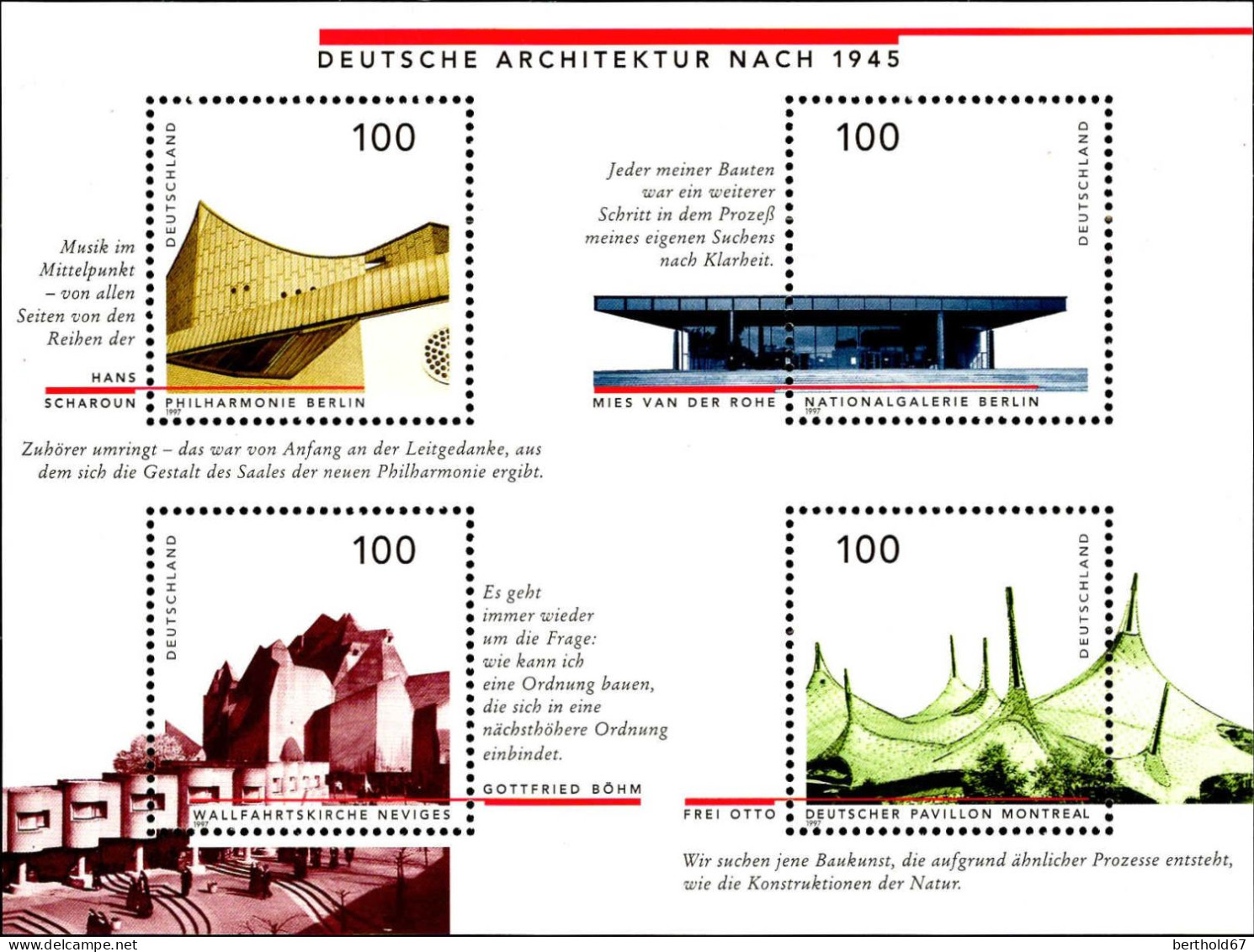 RFA Bloc N** Yv:36 Mi:37 Deutsche Architektur Nach 1945 - 1991-2000