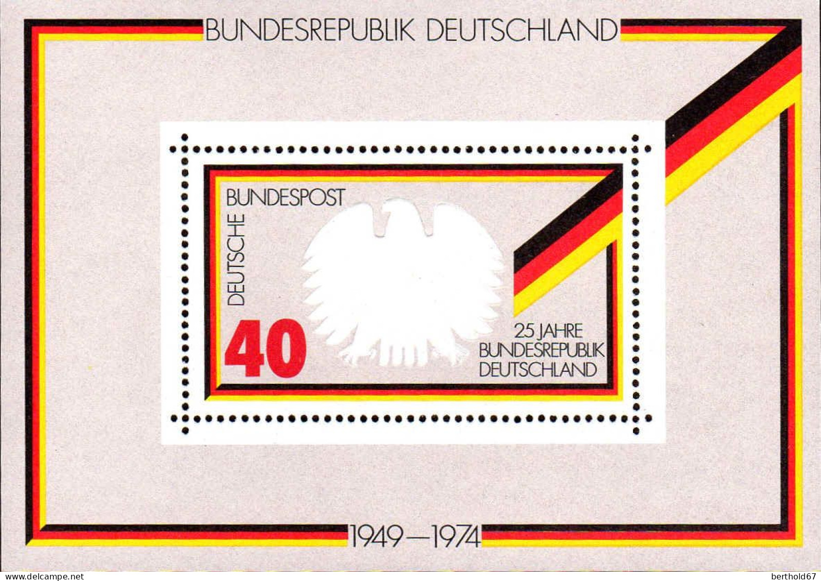 RFA Bloc N** Yv: 9 Mi:10 25 Jahre Bundesrepublik Deutschland - 1959-1980