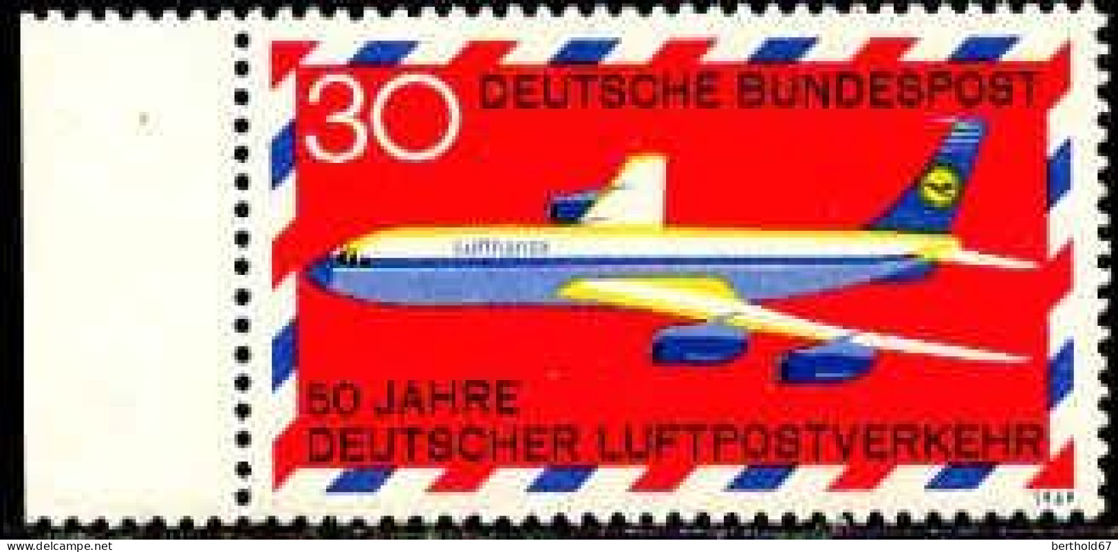 RFA Avion N** Yv:2 Mi:577 Deutscher Luftverkehr Boeing 707 Bord De Feuille (Bord De Feuille) - Ongebruikt