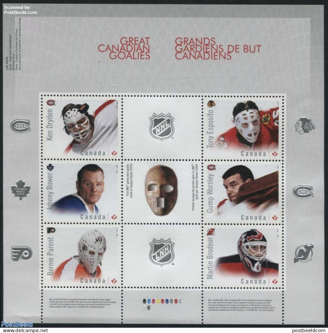 Canada 2015 Great Canadian Goalies S/s, Mint NH, Sport - Ice Hockey - Unused Stamps
