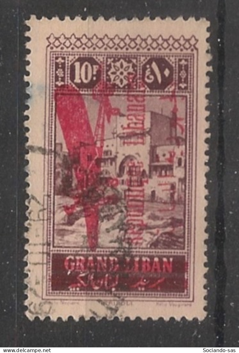 GRAND LIBAN - 1928-30 - Poste Aérienne PA N°YT. 35 - Avion 10pi Brun-lilas - Oblitéré / Used - Gebraucht