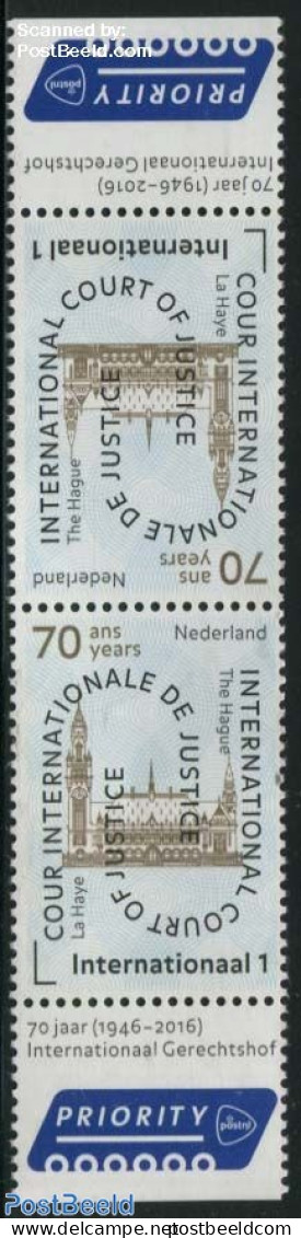 Netherlands 2016 On Service, Cour De Justice, Tete-beche, Mint NH, Various - Justice - Other & Unclassified