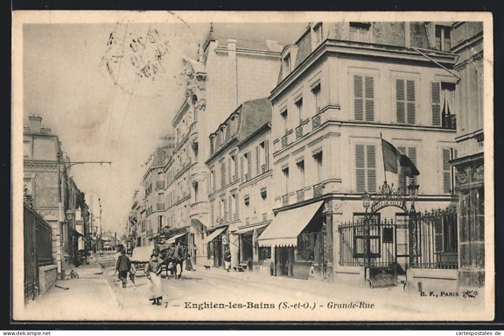 CPA Enghien-les-Bains, Grande-Rue, Vue De La Rue  - Enghien Les Bains