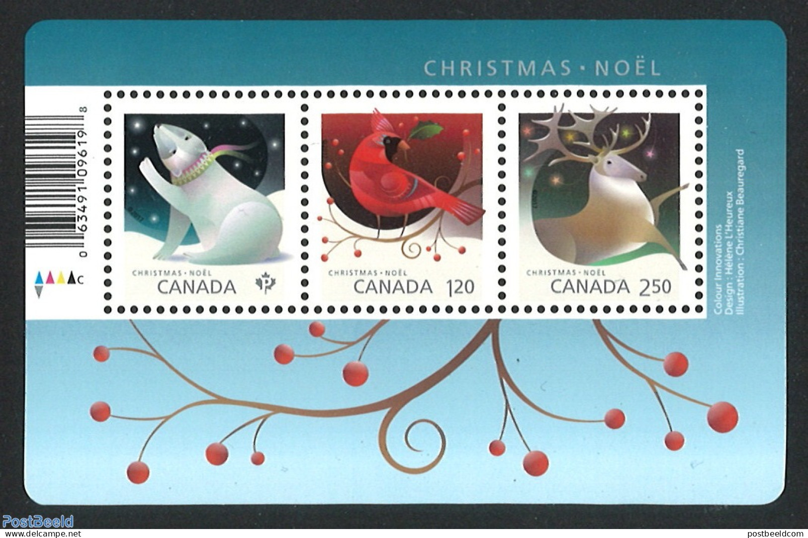 Canada 2017 Christmas S/s, Mint NH, Nature - Religion - Birds - Deer - Christmas - Unused Stamps