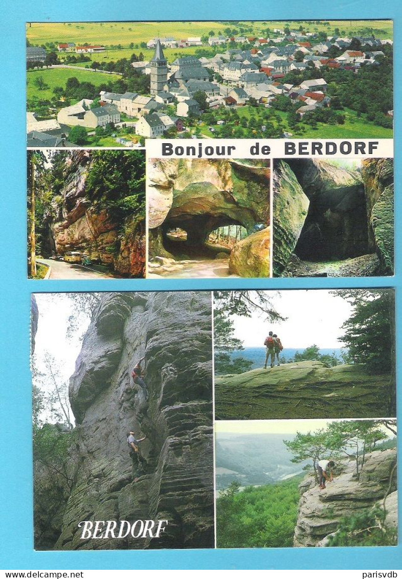 LUXEMBOURG - BERDORF - BONJOUR  DE BERDORF    - 2 CPA  (L 051) - Berdorf