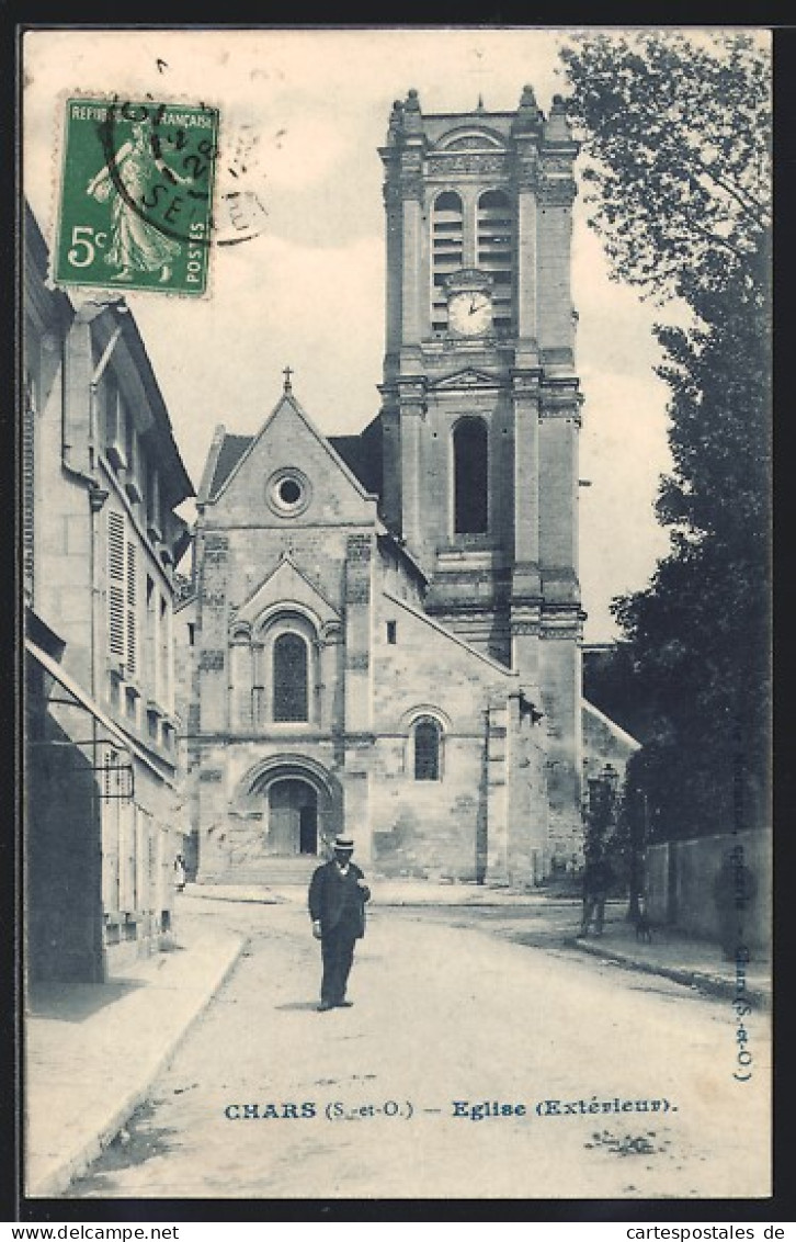 CPA Chars, Eglise Extérieur  - Chars