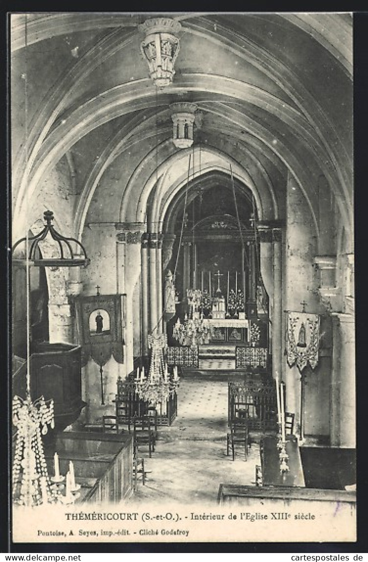 CPA Théméricourt, Intérieur De L`Eglise XIIIe Siècle  - Autres & Non Classés