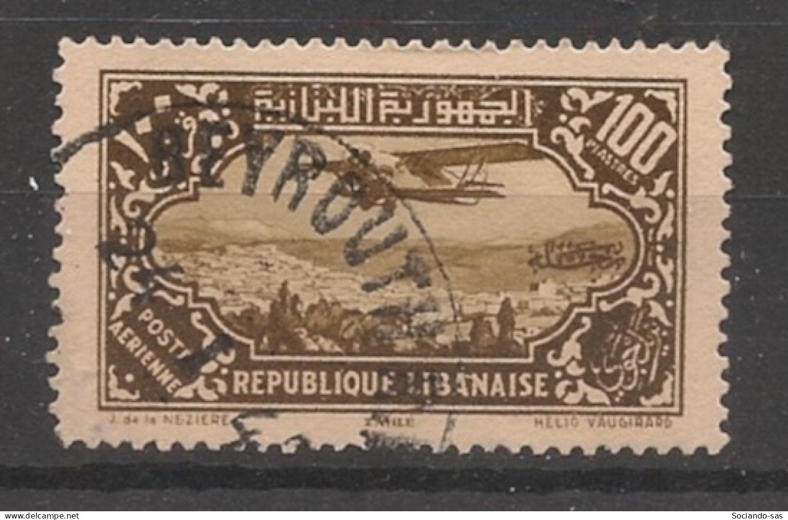 GRAND LIBAN - 1930-31 - Poste Aérienne PA N°YT. 48 - Avion 100pi Brun - Oblitéré / Used - Oblitérés