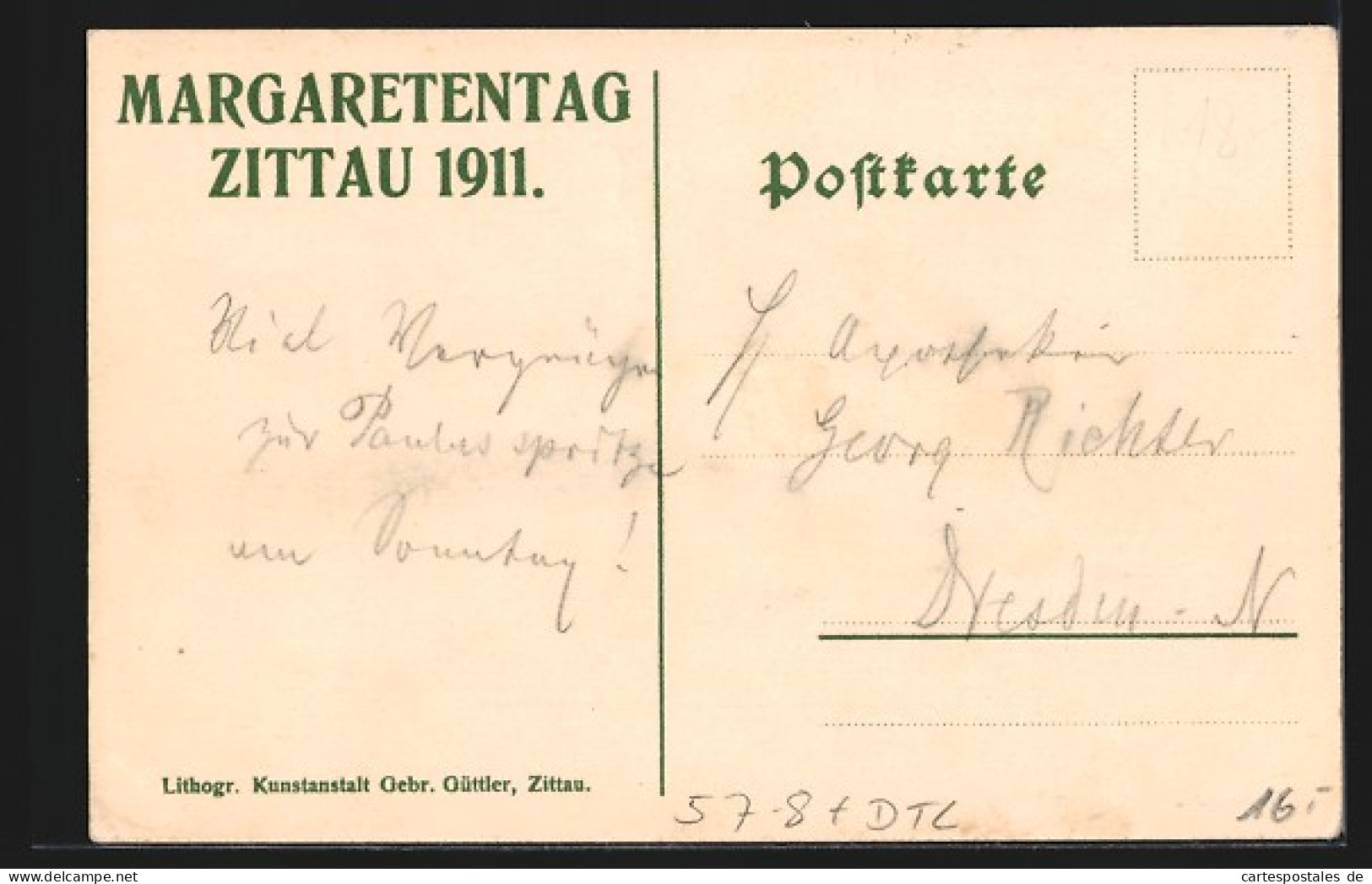 Künstler-AK Zittau, Margaretentag 1911, Teilansicht Der Stadt  - Other & Unclassified