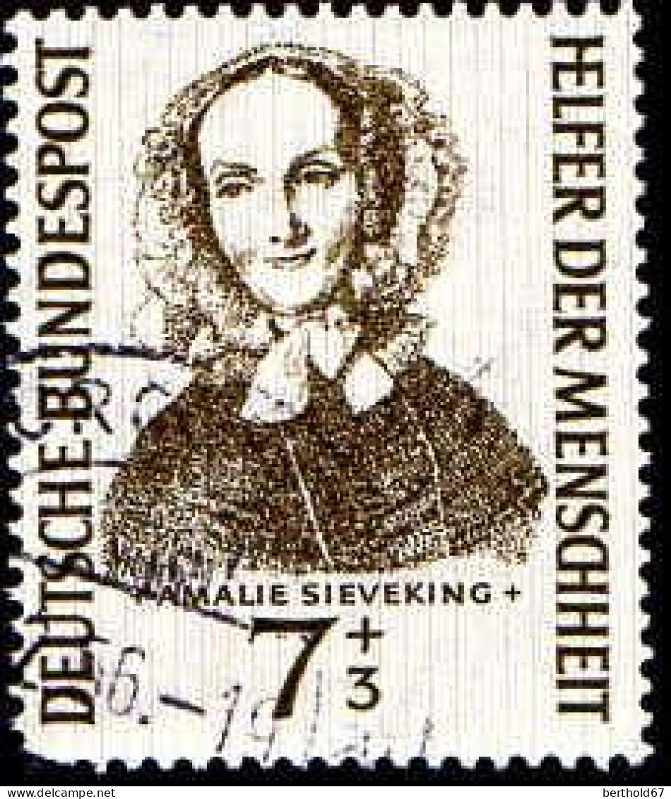 RFA Poste Obl Yv:  98 Mi:222 Amalie Sieveking Infirmière Allemande (Dents Courtes) Cachet Rond - Used Stamps