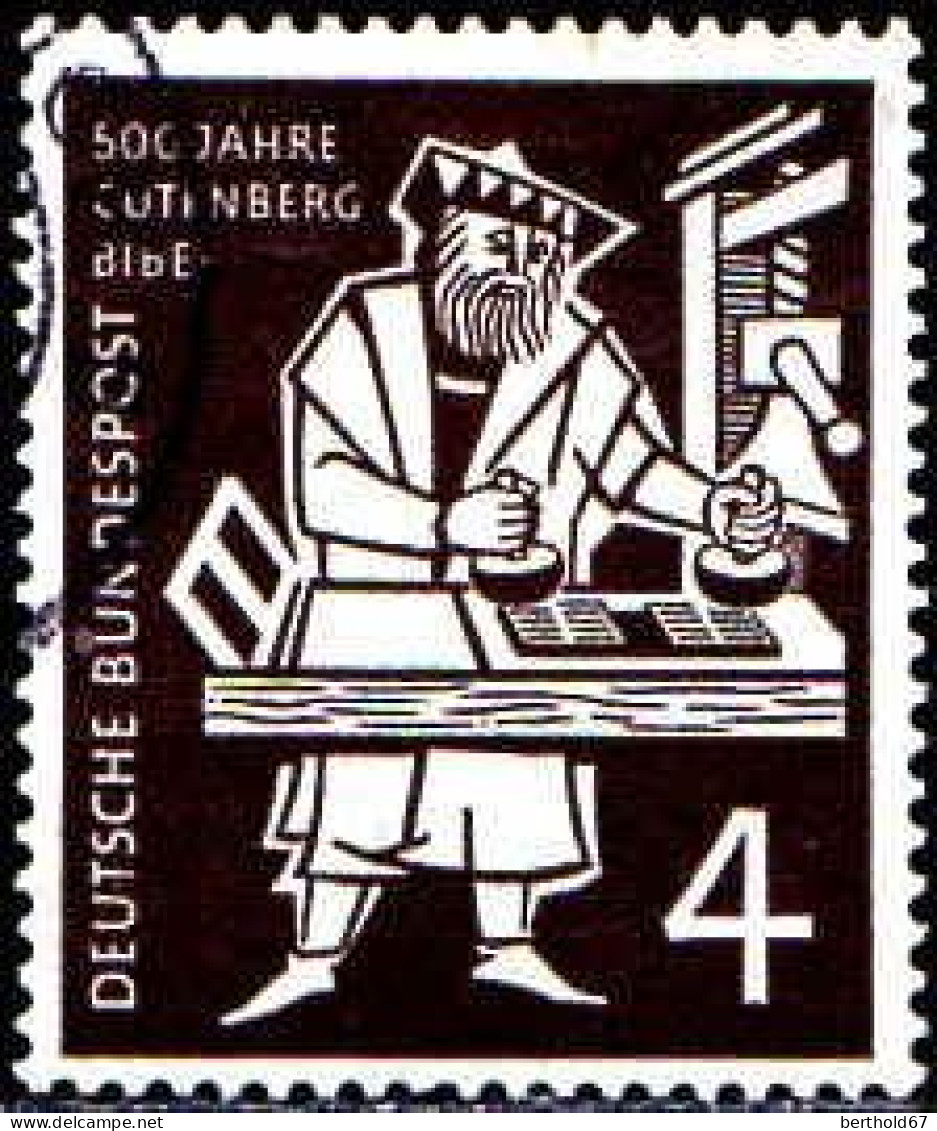 RFA Poste Obl Yv:  74 Mi:198 500 Jahre Gutenberg Bibel (cachet Rond) - Oblitérés