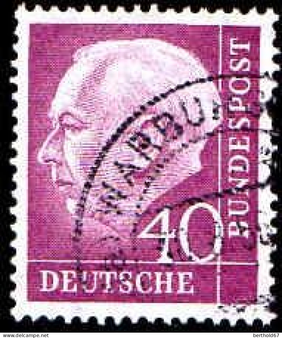 RFA Poste Obl Yv:  71 Mi:188 Theodor Heuss 20x24 (TB Cachet Rond) - Used Stamps