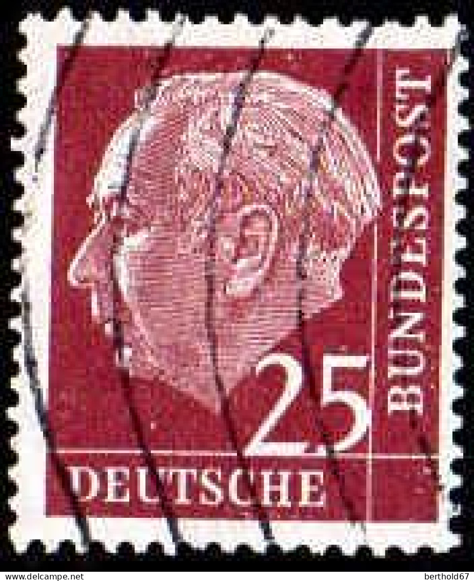 RFA Poste Obl Yv:  69A Mi:186 Theodor Heuss Deutsche Bundespräsident (Lign.Ondulées) - Usados