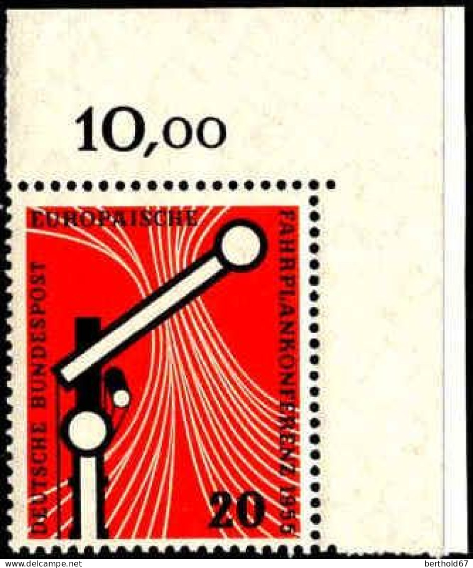 RFA Poste N** Yv:  95 Mi:219 Europäische Fahrplankonferenz Coin De Feuille - Unused Stamps