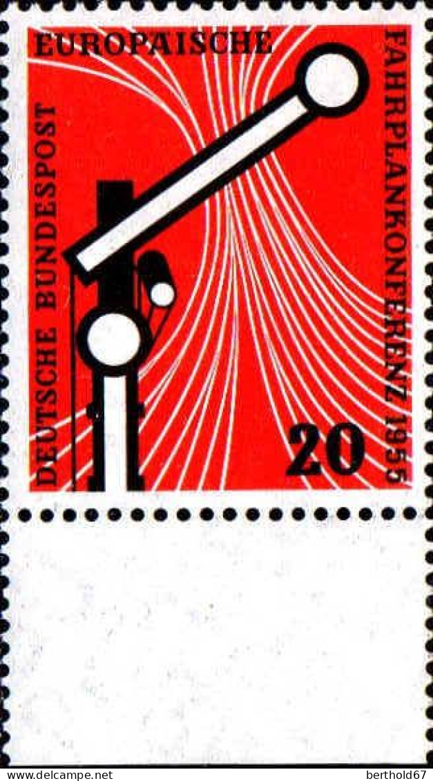 RFA Poste N** Yv:  95 Mi:219 Europäische Fahrplankonferenz (Bord De Feuille) - Unused Stamps