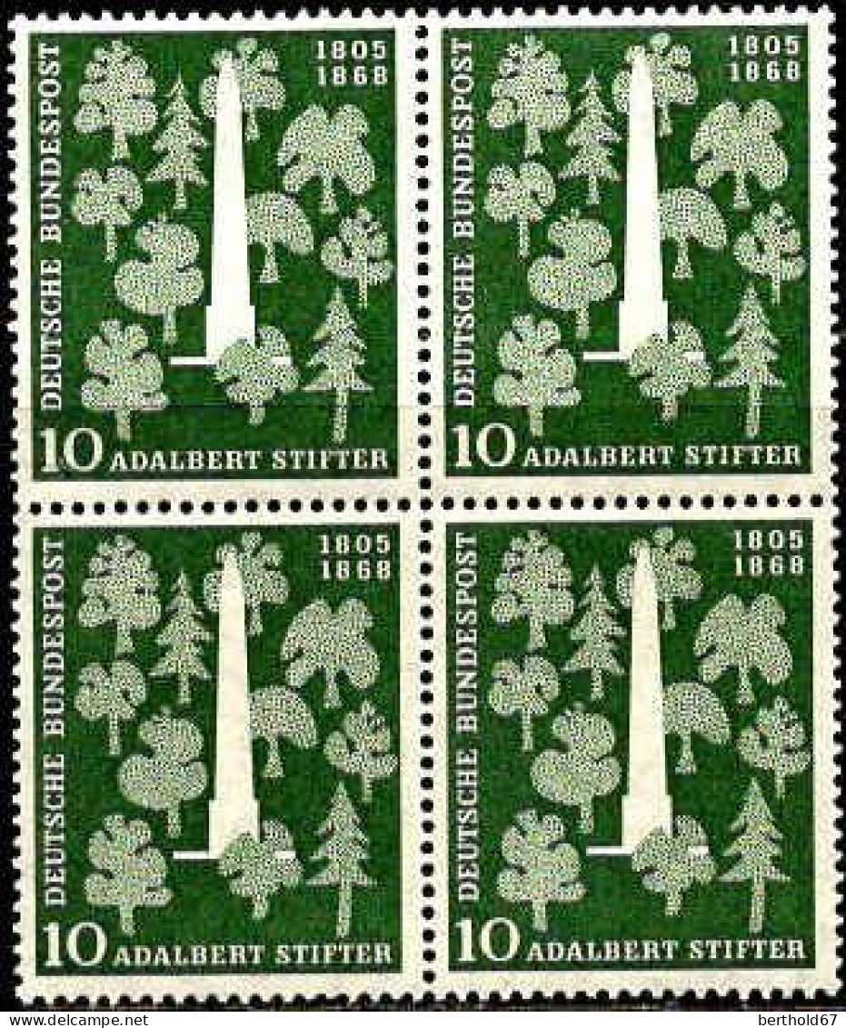 RFA Poste N** Yv:  96 Mi:220 Adalbert Stifter Litérateur Bloc De 4 - Unused Stamps