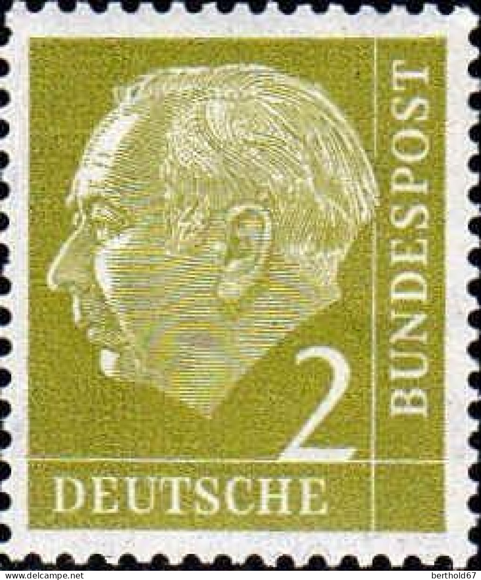 RFA Poste N** Yv:  62A Mi:177 Theodor Heuss - Neufs