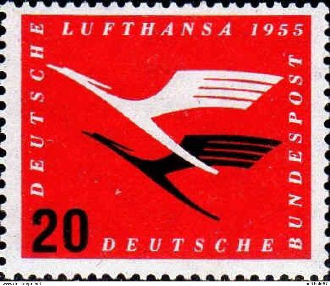 RFA Poste N* Yv:  84 Mi:208 Deutsche Lufthansa (Trace De Charnière) - Ungebraucht
