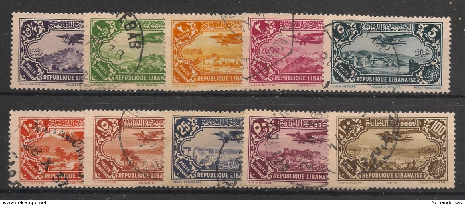 GRAND LIBAN - 1930-31 - Poste Aérienne PA N°YT. 39 à 48 - Série Complète - Oblitéré / Used - Oblitérés