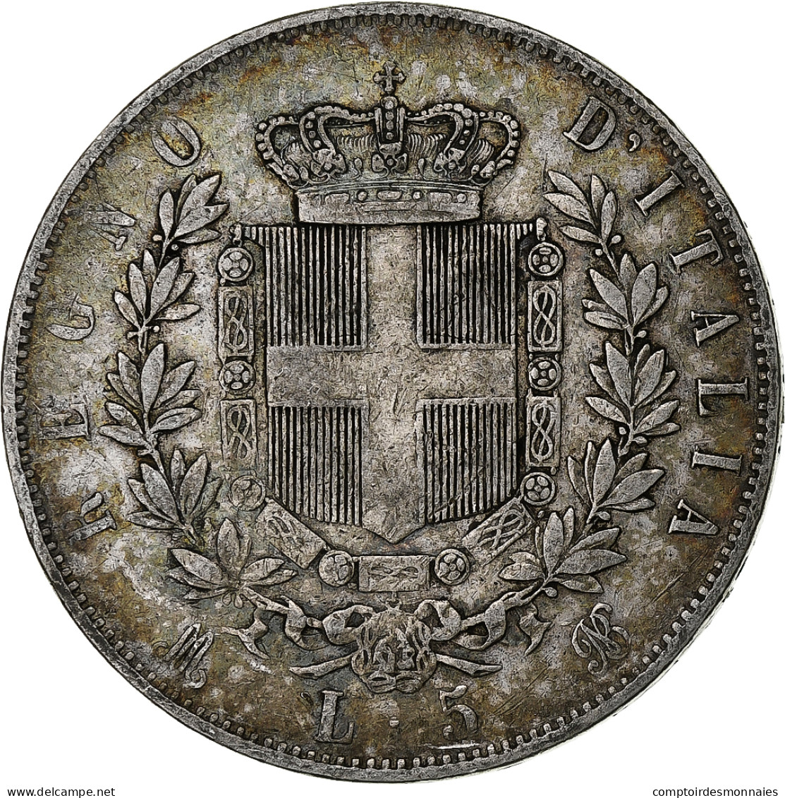Italie, Vittorio Emanuele II, 5 Lire, 1875, Milan, Argent, TB, KM:8.3 - 1861-1878 : Victor Emmanuel II