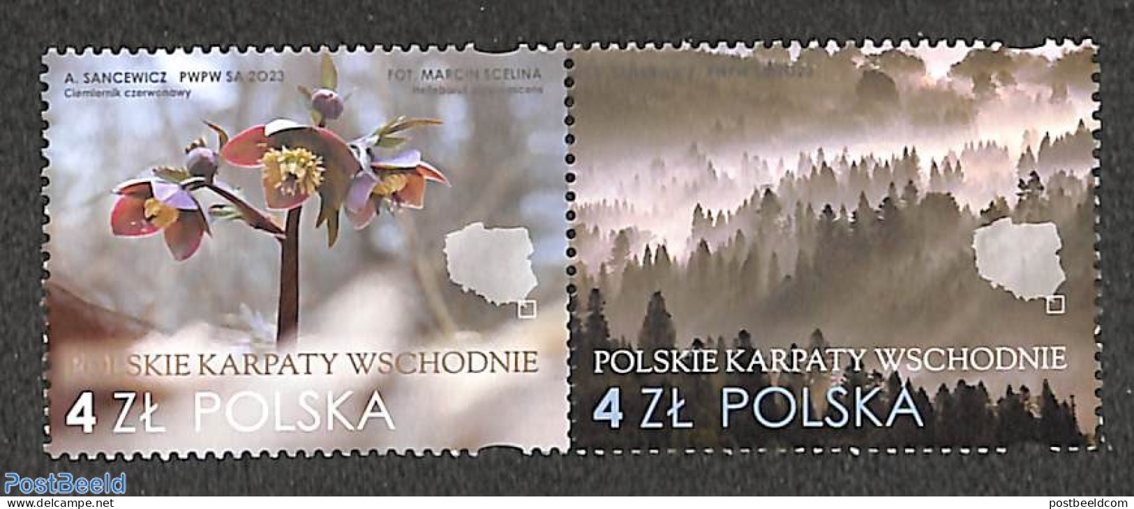 Poland 2023 Eastern Carpatia 2v [:], Mint NH, Nature - Trees & Forests - Neufs