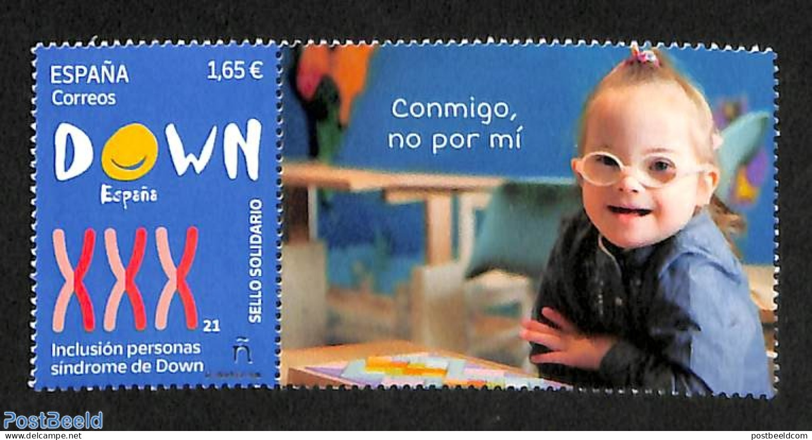 Spain 2023 People With Down Syndrome 1v+tab, Mint NH, Health - Health - Ungebraucht