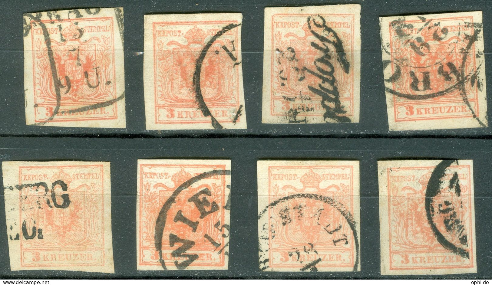 Autriche  Lot  De N° 3  Ob   Variété,couleur , Obli    - Used Stamps