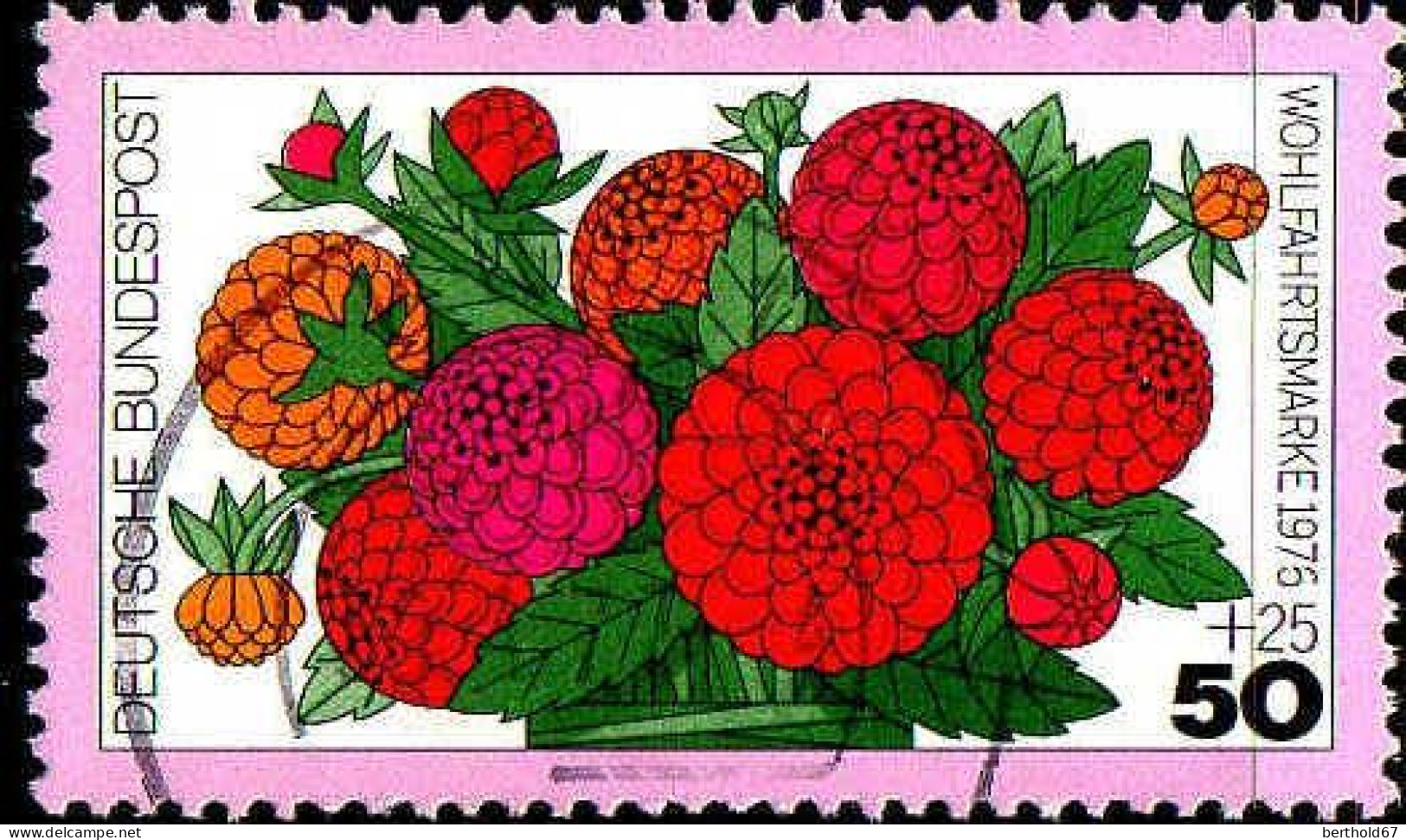 RFA Poste Obl Yv: 755 Mi:906 Wohlfahrtsmarke Dahlias (cachet Rond) - Gebraucht