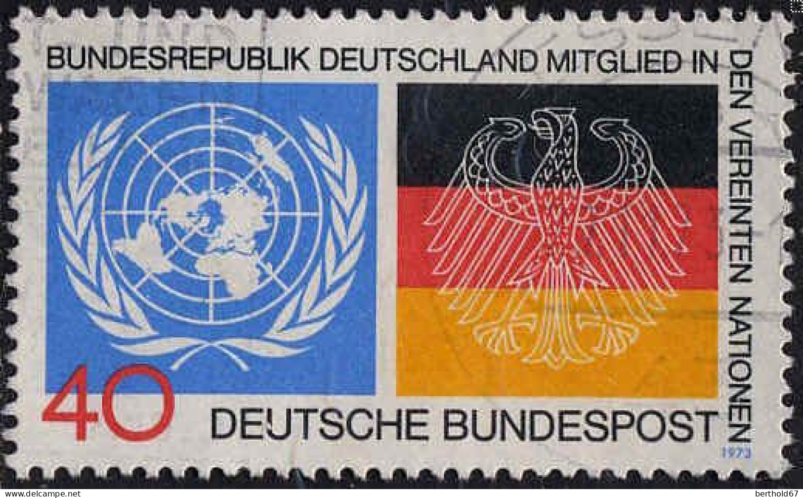 RFA Poste Obl Yv: 628 Mi:781 Bundesrepublik Deutschland Mitglied In Den Vereinten Nationen (cachet Rond) - Oblitérés