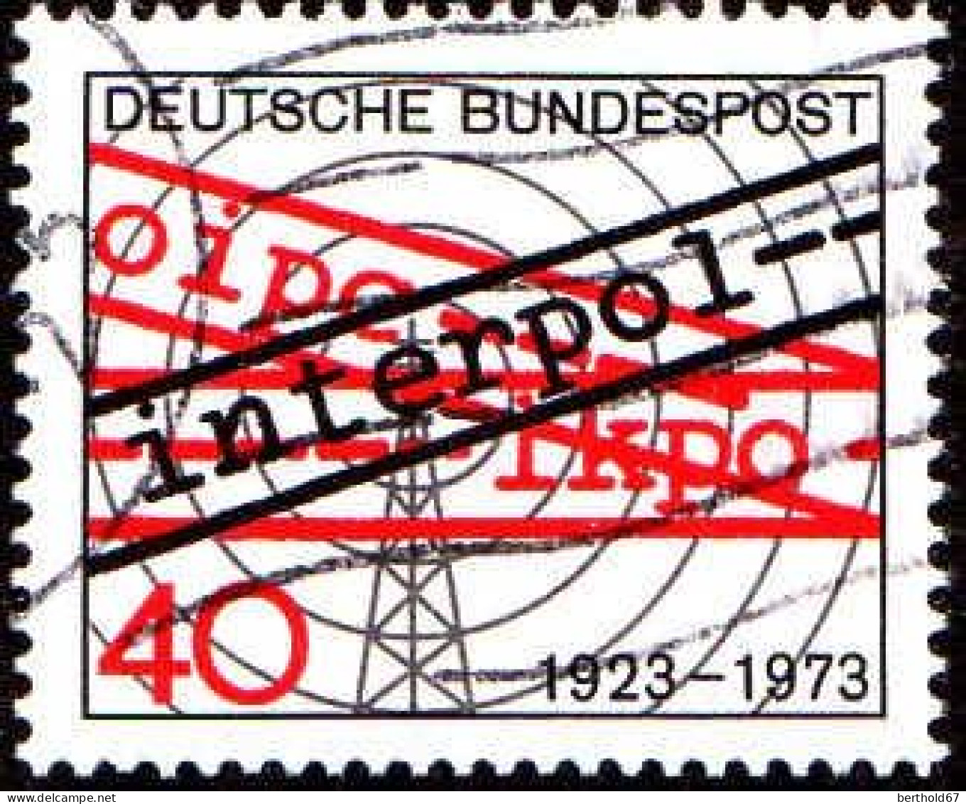 RFA Poste Obl Yv: 609 Mi:759 Interpol 50 Jahre (Beau Cachet Rond) - Oblitérés