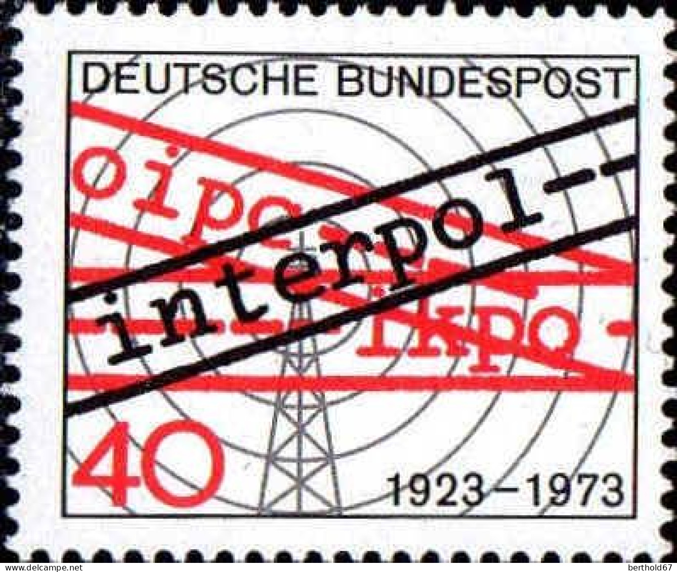 RFA Poste N** Yv: 609 Mi:759 Interpol 50 Jahre - Unused Stamps