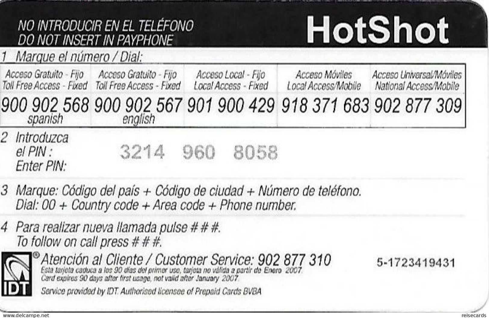 Spain: Prepaid IDT - HotShot 01.07 - Other & Unclassified
