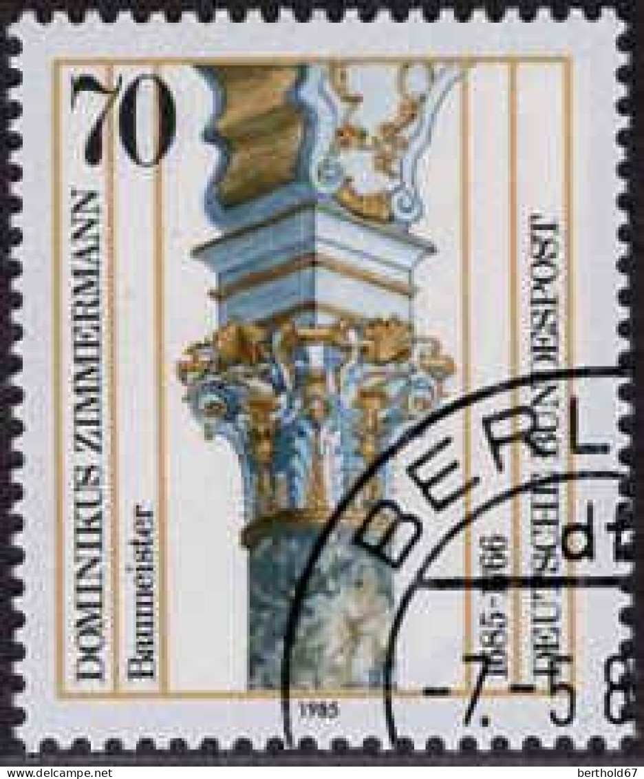 RFA Poste Obl Yv:1083 Mi:1251 Dominikus Zimmermann Baumeister Chapiteau (TB Cachet Rond) - Gebraucht