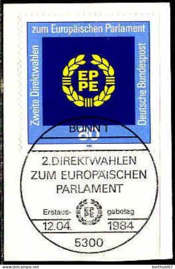 RFA Poste Obl Yv:1041 Mi:1209 2.Direktwahlen Zum Europäischen Parlament Fdc Sur Fragment (TB Cachet à Date) - 1981-1990