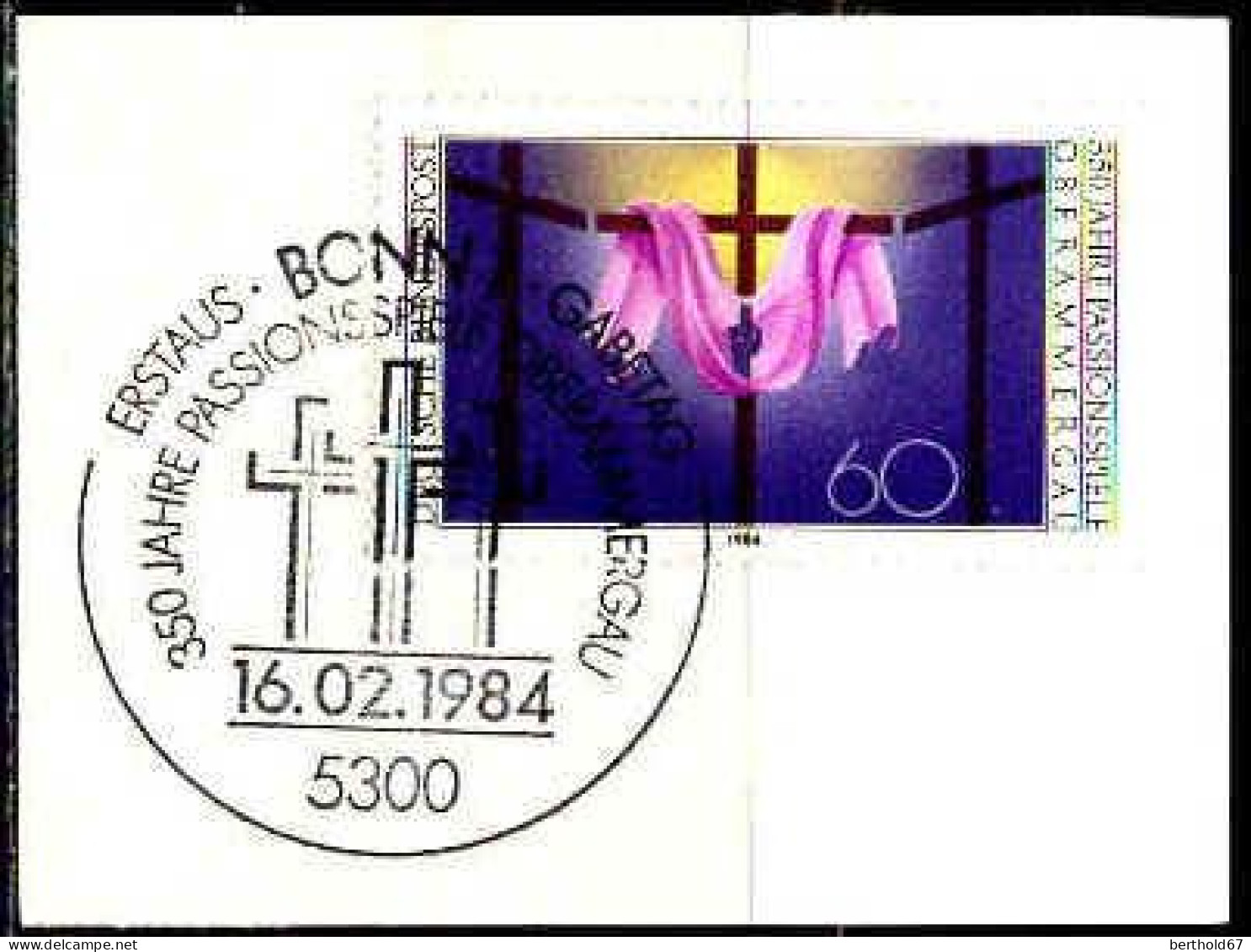 RFA Poste Obl Yv:1033 Mi:1201 Passionsspiele Oberammergau Fdc Sur Fragment (TB Cachet à Date) - 1981-1990