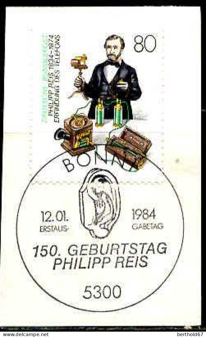 RFA Poste Obl Yv:1030 Mi:1198 Philipp Reis Erfindung Des Telefons Fdc Sur Fragment (TB Cachet à Date) - 1981-1990