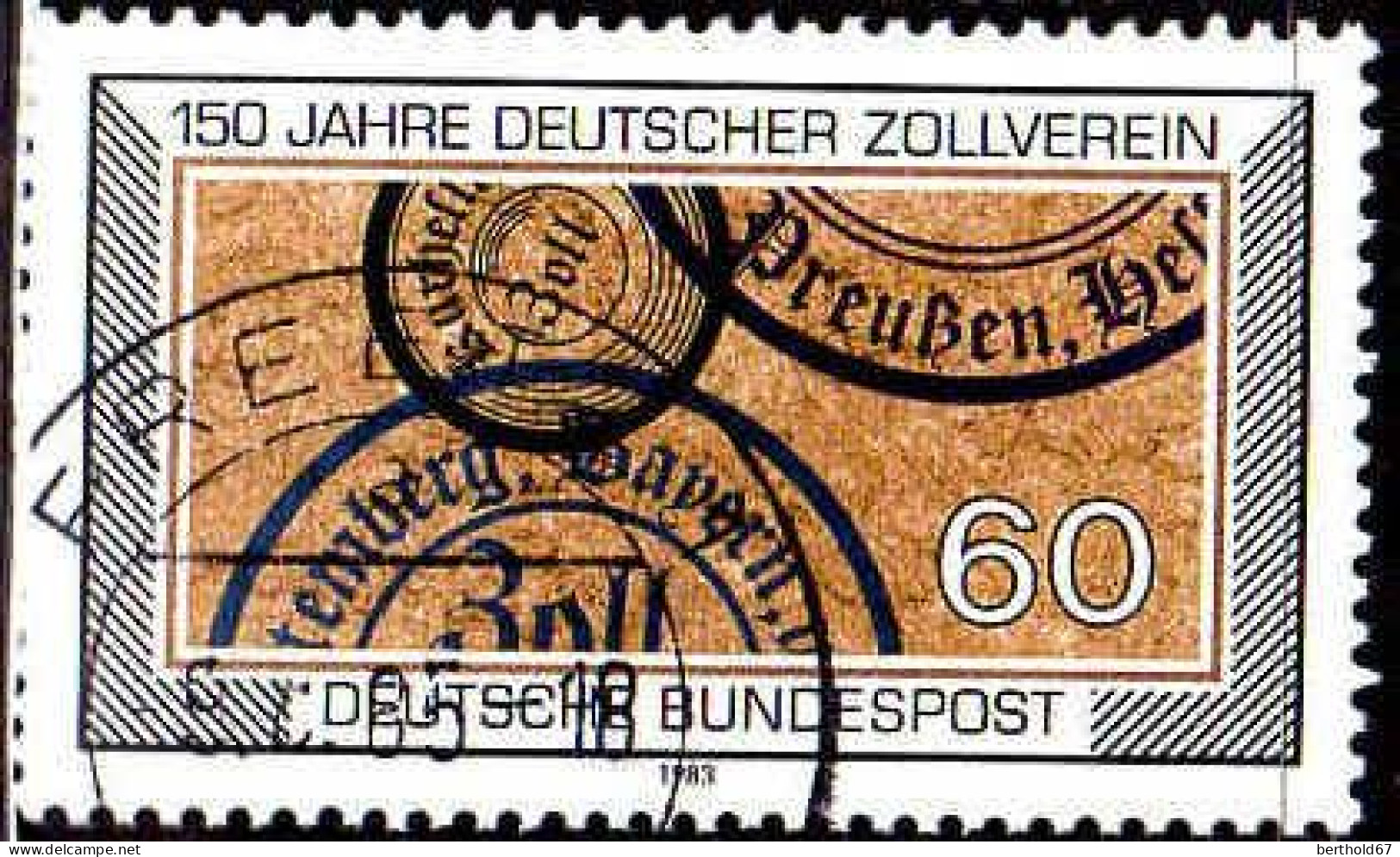 RFA Poste Obl Yv:1027 Mi:1195 150 Jahre Deutscher Zollverein (Beau Cachet Rond) - Used Stamps