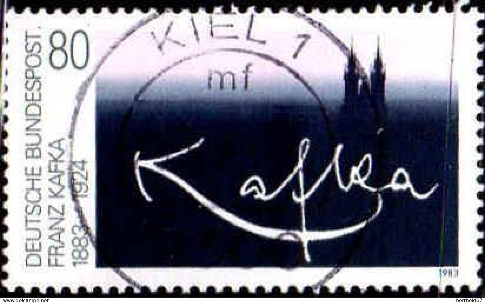 RFA Poste Obl Yv:1010 Mi:1178 Franz Kafka Poète (TB Cachet Rond) - Gebraucht