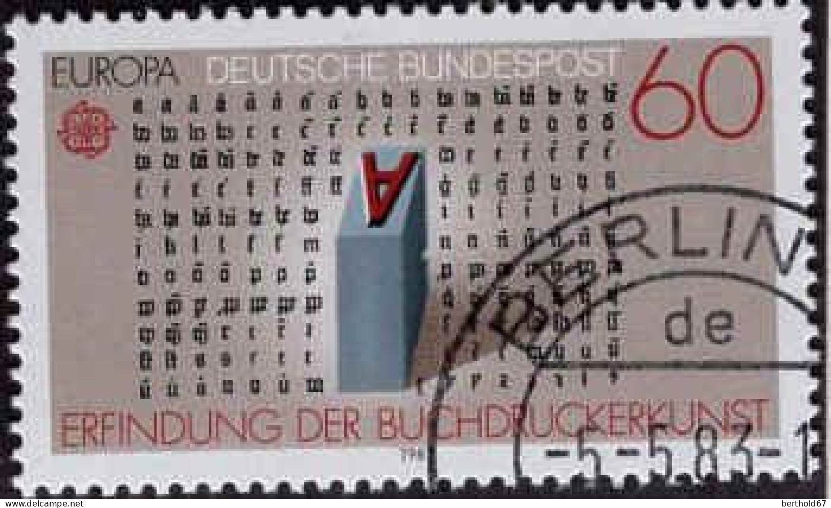 RFA Poste Obl Yv:1007 Mi:1175 Europa Cept Erfindung Der Buchdruckerkunst (TB Cachet à Date) Berlin 5-5-83 - Used Stamps