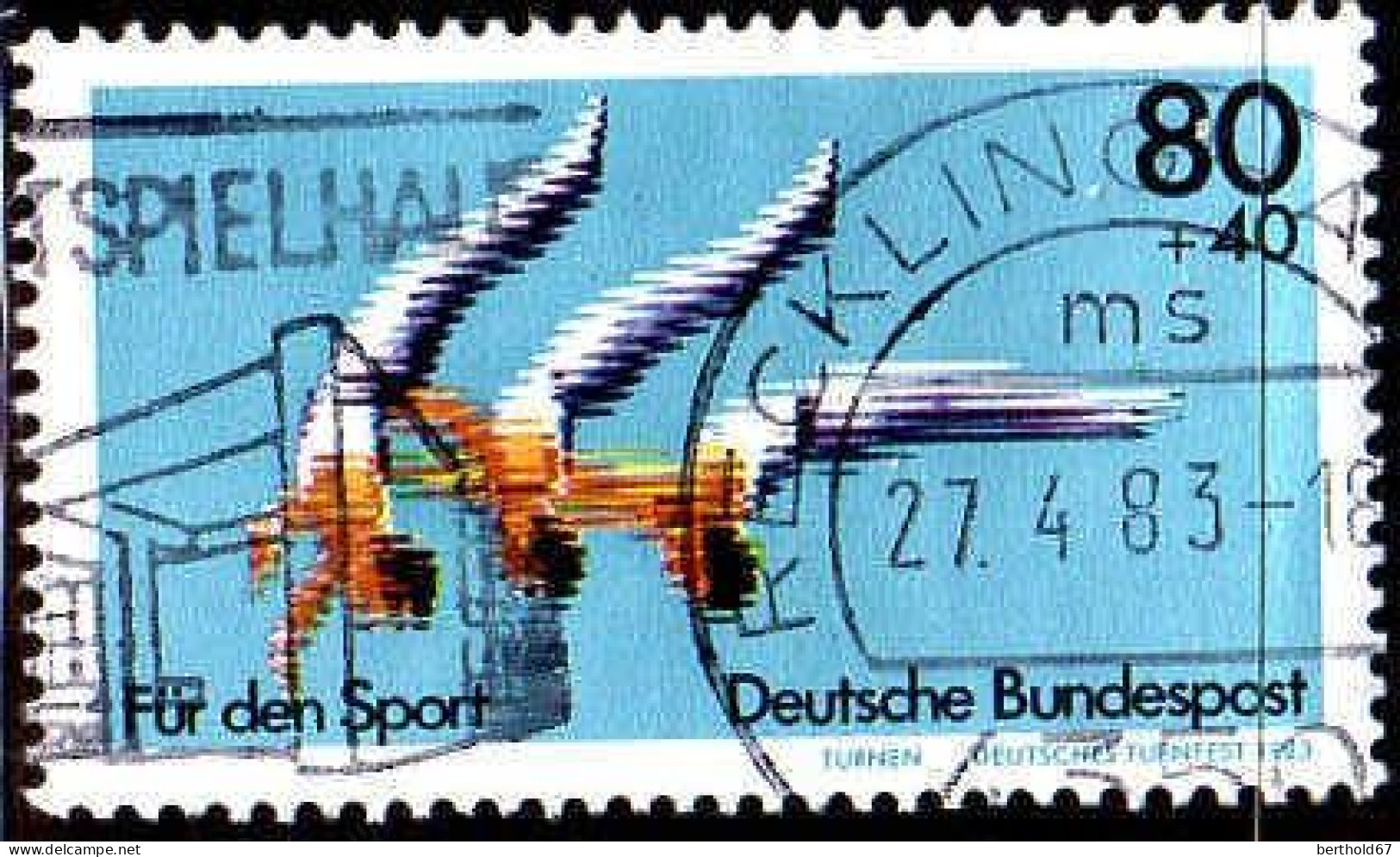 RFA Poste Obl Yv:1004 Mi:1172 Für Den Sport Turnen Deutsches Turnfest (TB Cachet à Date) Reklingen 27-4-83 - Used Stamps