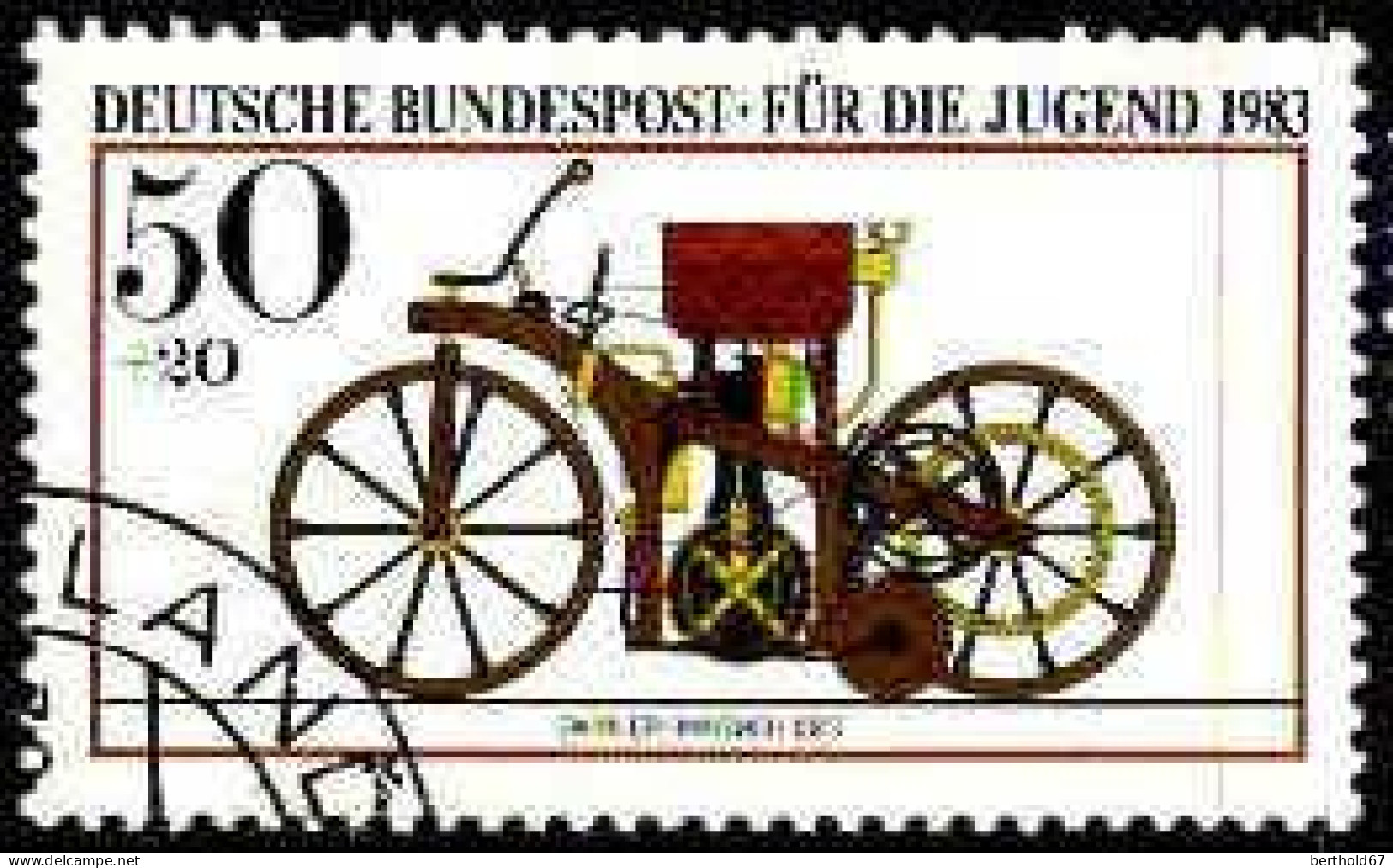 RFA Poste Obl Yv:1000 Mi:1168 Für Die Jugend Daimler-Maybach 1885 (Dents Courtes) Cachet Rond - Used Stamps