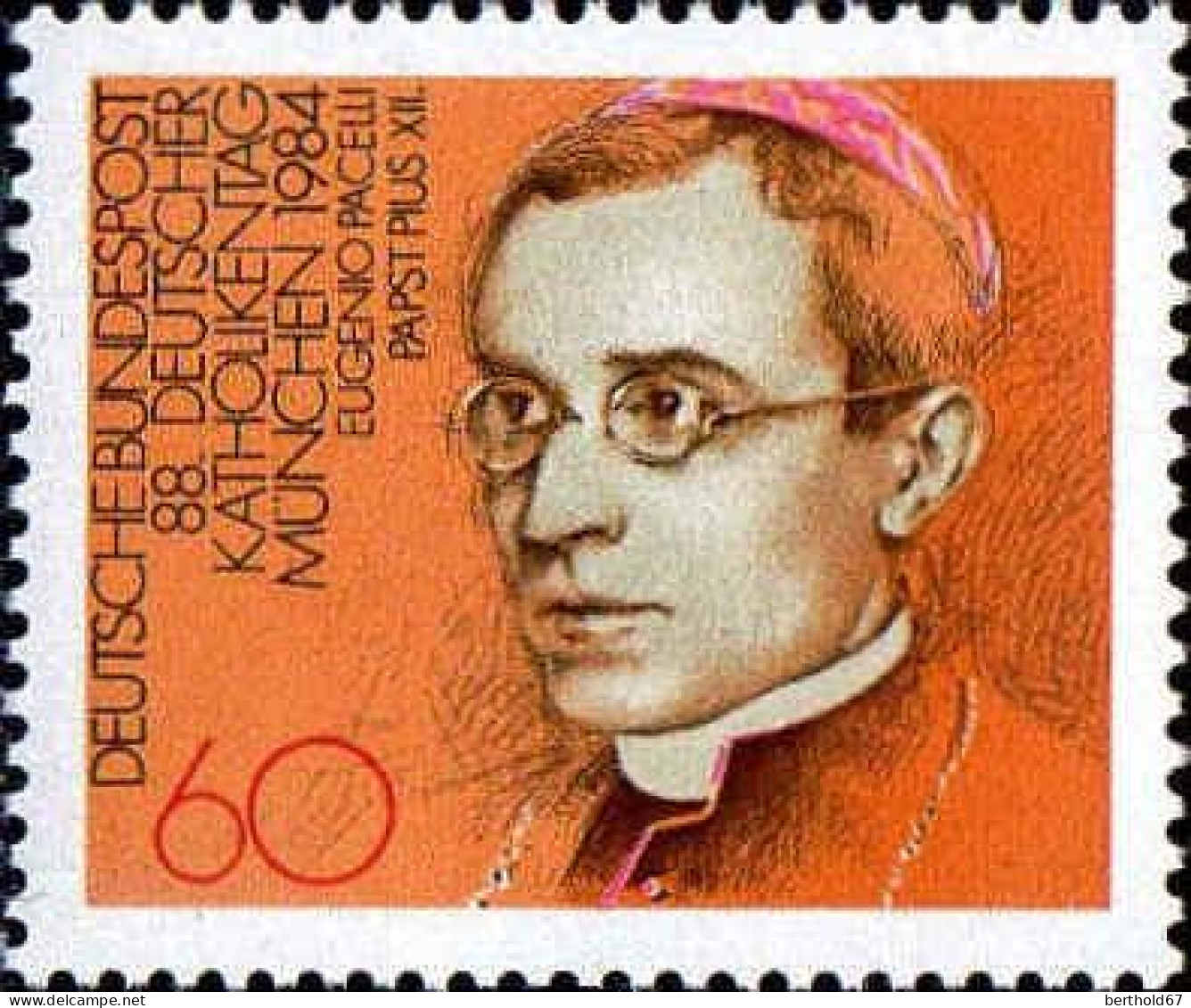 RFA Poste N** Yv:1049 Mi:1220 88.Katholikentag Papst Pius XII - Unused Stamps