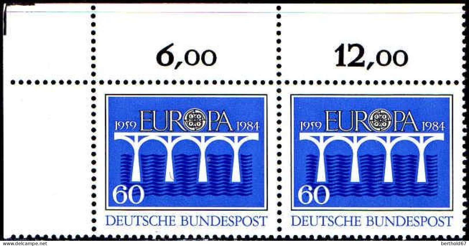 RFA Poste N** Yv:1042 Mi:1210 Europa Cept Pont De La Coopération (Paire) Paire - Unused Stamps