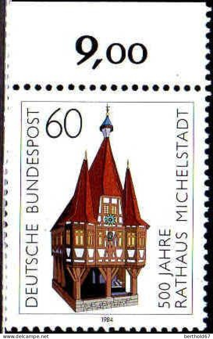 RFA Poste N** Yv:1032 Mi:1200 Rathaus Michelstadt (Bord De Feuille) - Unused Stamps